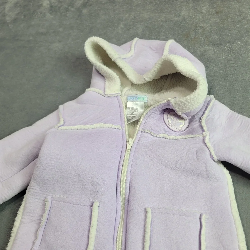 Simply Basic Pram Suit Baby Girls 6-9 Month Lavender Purple Hooded Sherpa Fleece